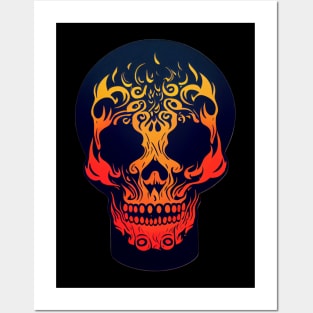 Fire Skull Posters and Art